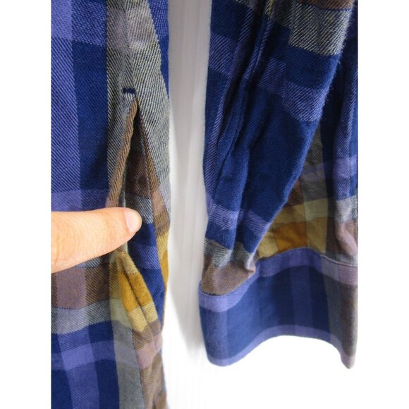 LOGO Lori Goldstein Top Small Button Down Shirt Plaid Pockets Lace - Picture 7 of 12